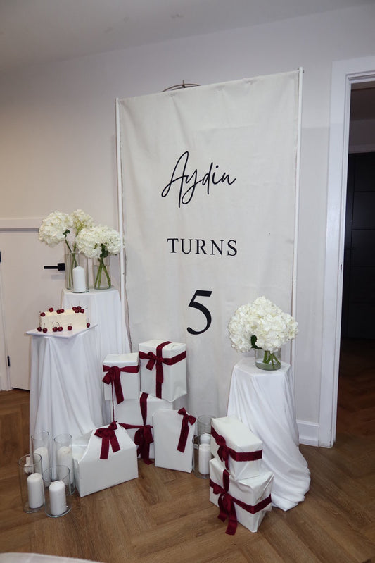 Personalised Linen Wedding Sign – with Black Text