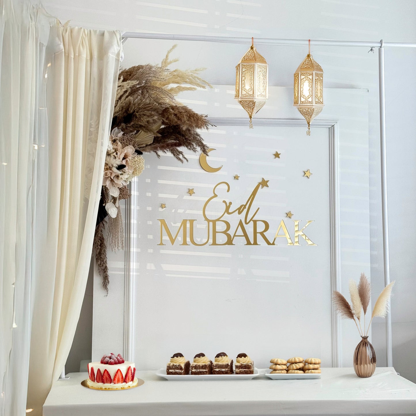 Gold Acrylic Eid Mubarak Sign