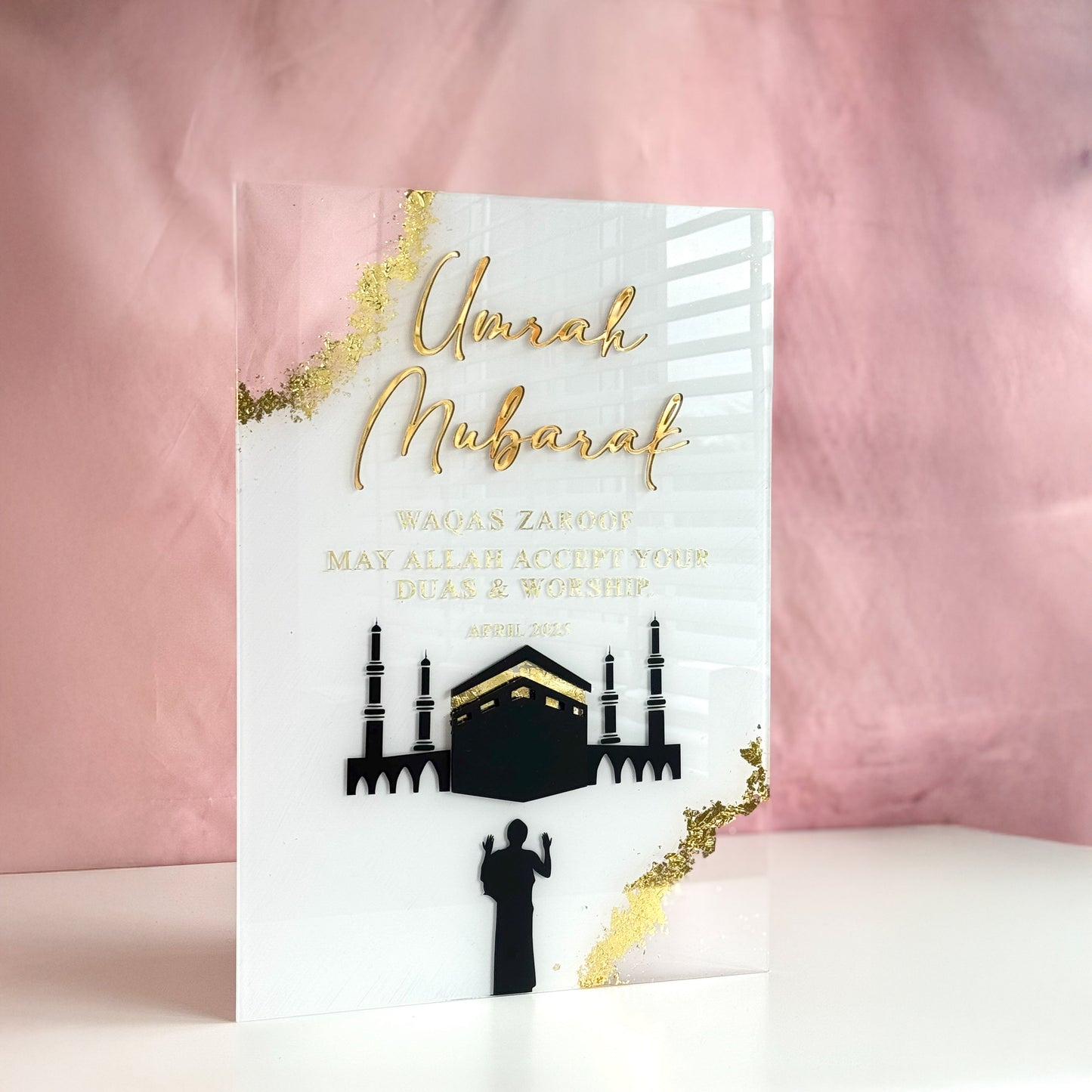Personalised Umrah Mubarak Plaque – Gift
