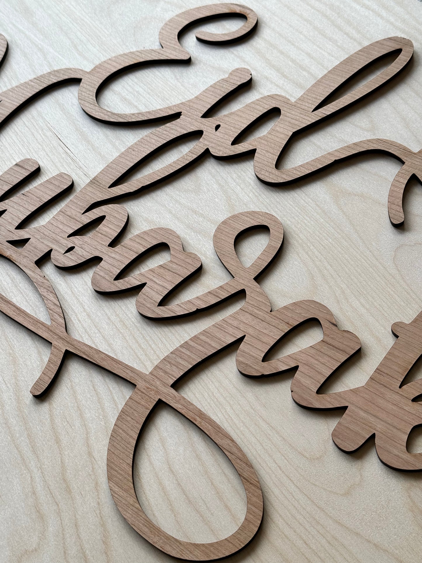 Eid Mubarak Wooden Wall Sign (cherry)