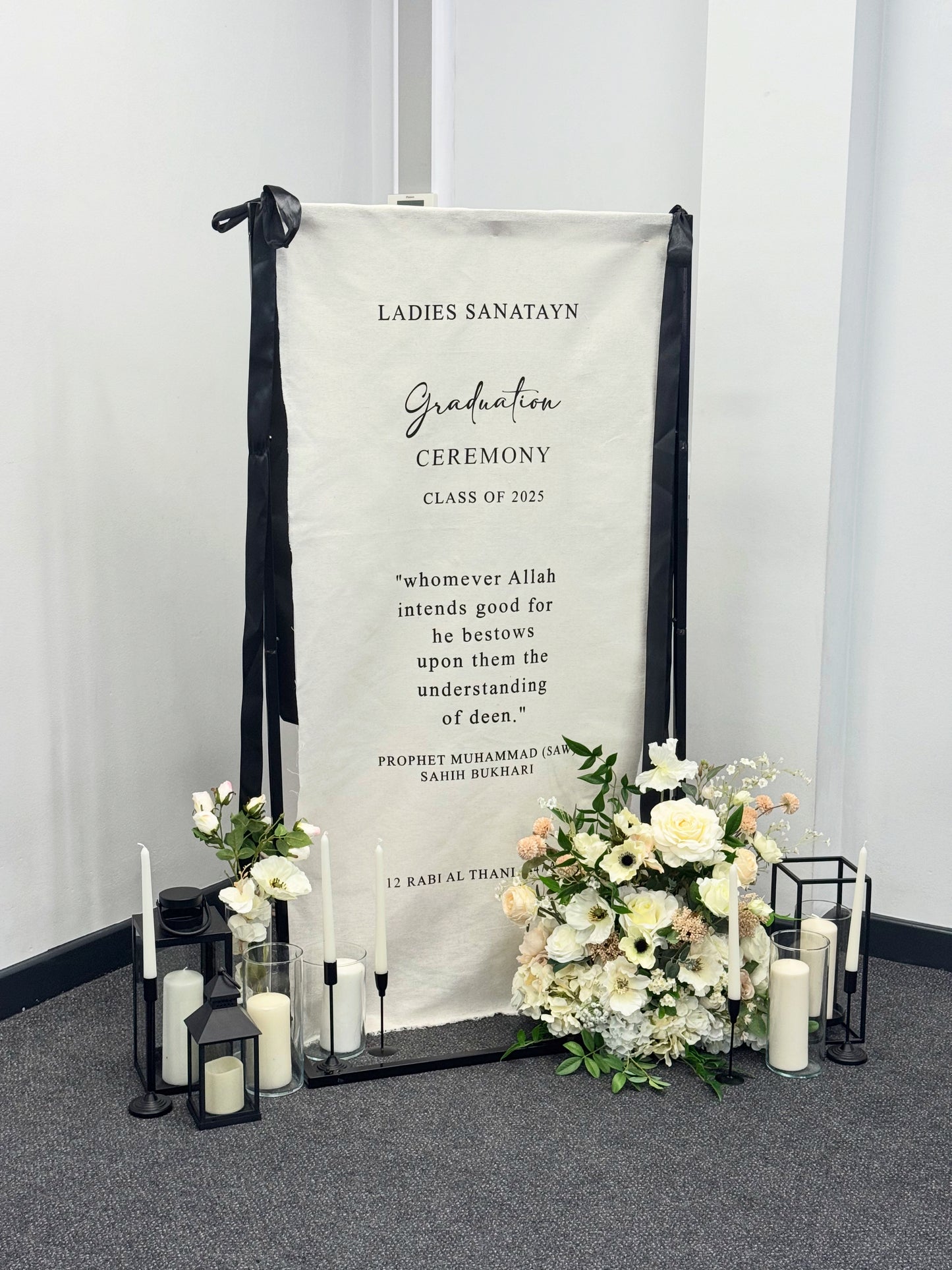 Personalised Linen Wedding Sign –  with Black Text