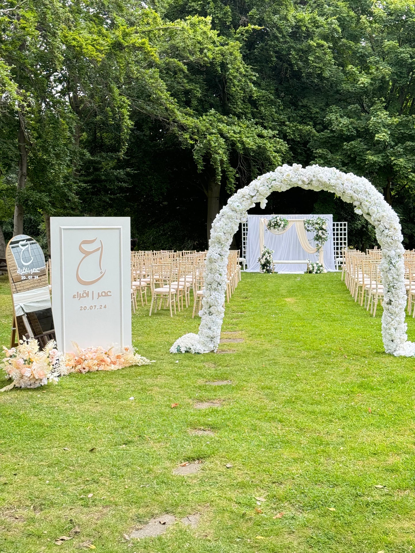 Grand Wedding / Party Entrance sign with flowers