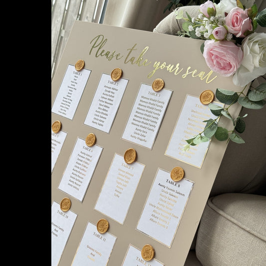 Wedding Seating Plan 70cm x 50cm