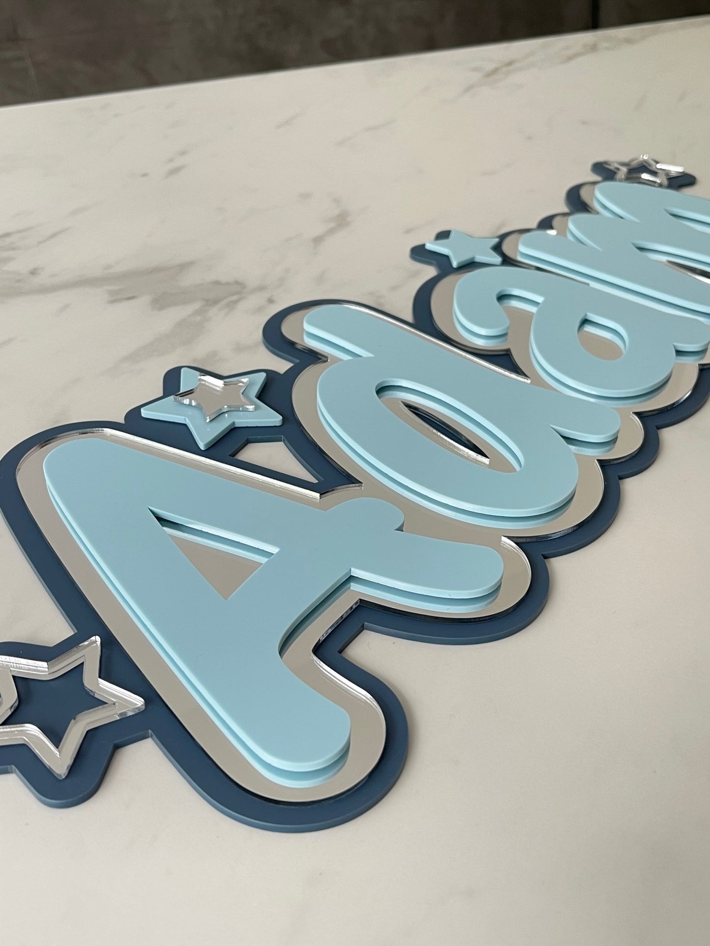 3 Layer Boys Name Sign