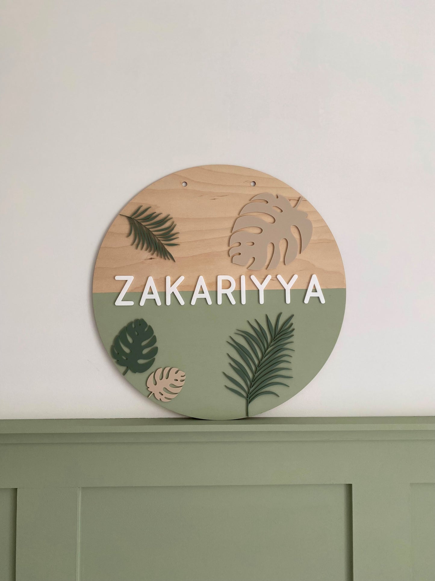 Round Wooden Name Sign