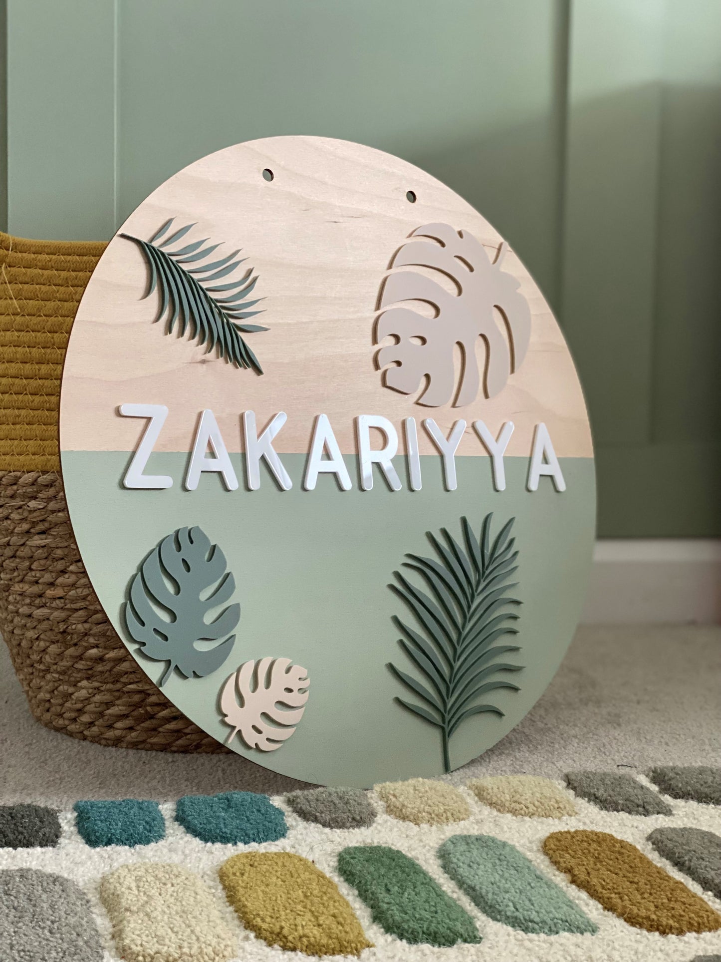 Round Wooden Name Sign