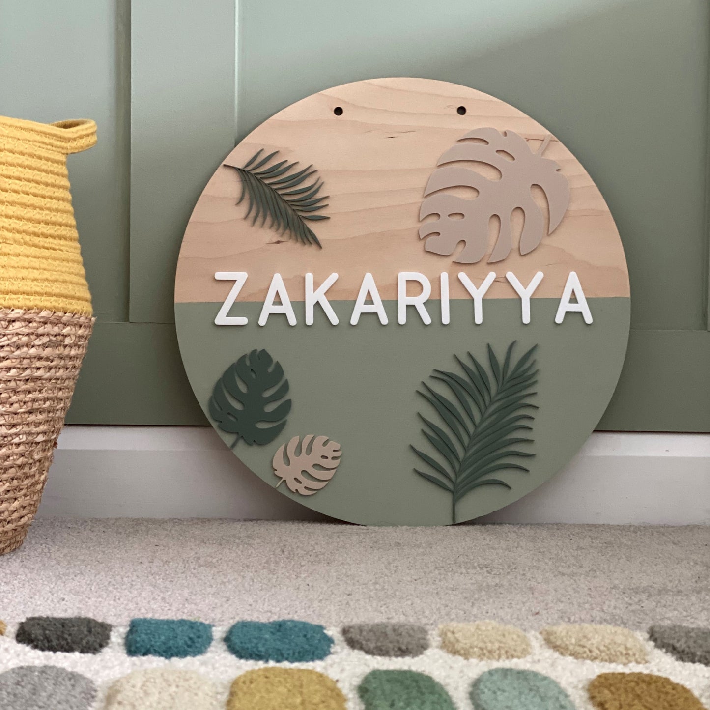 Round Wooden Name Sign