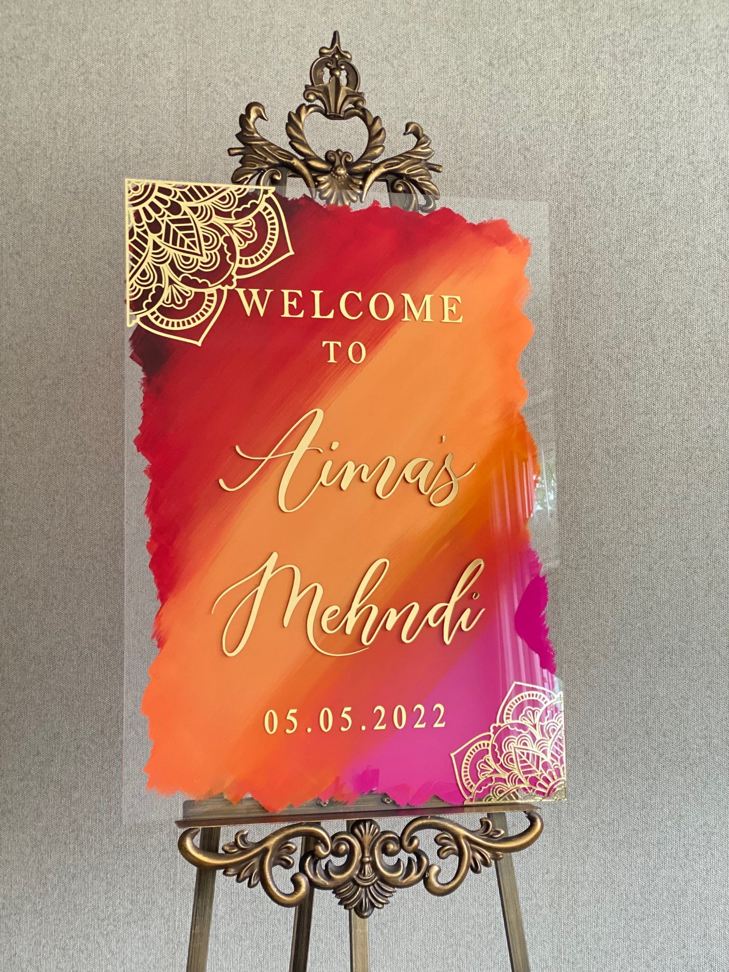 Painted Acrylic Mehndi Signage