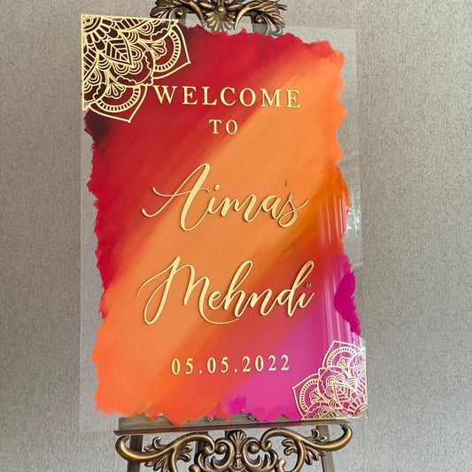 Painted Acrylic Mehndi Signage