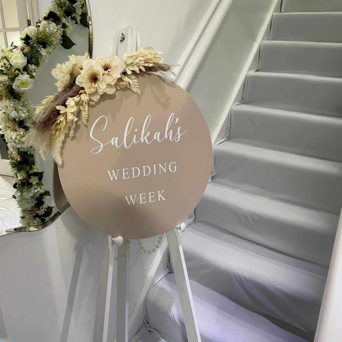 Nude Circle Acrylic Wedding Sign