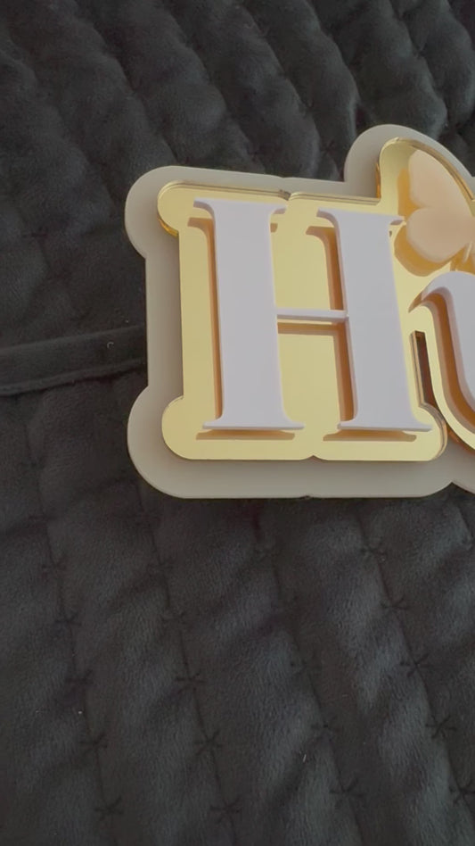 3 layer Girls Name Sign Peach