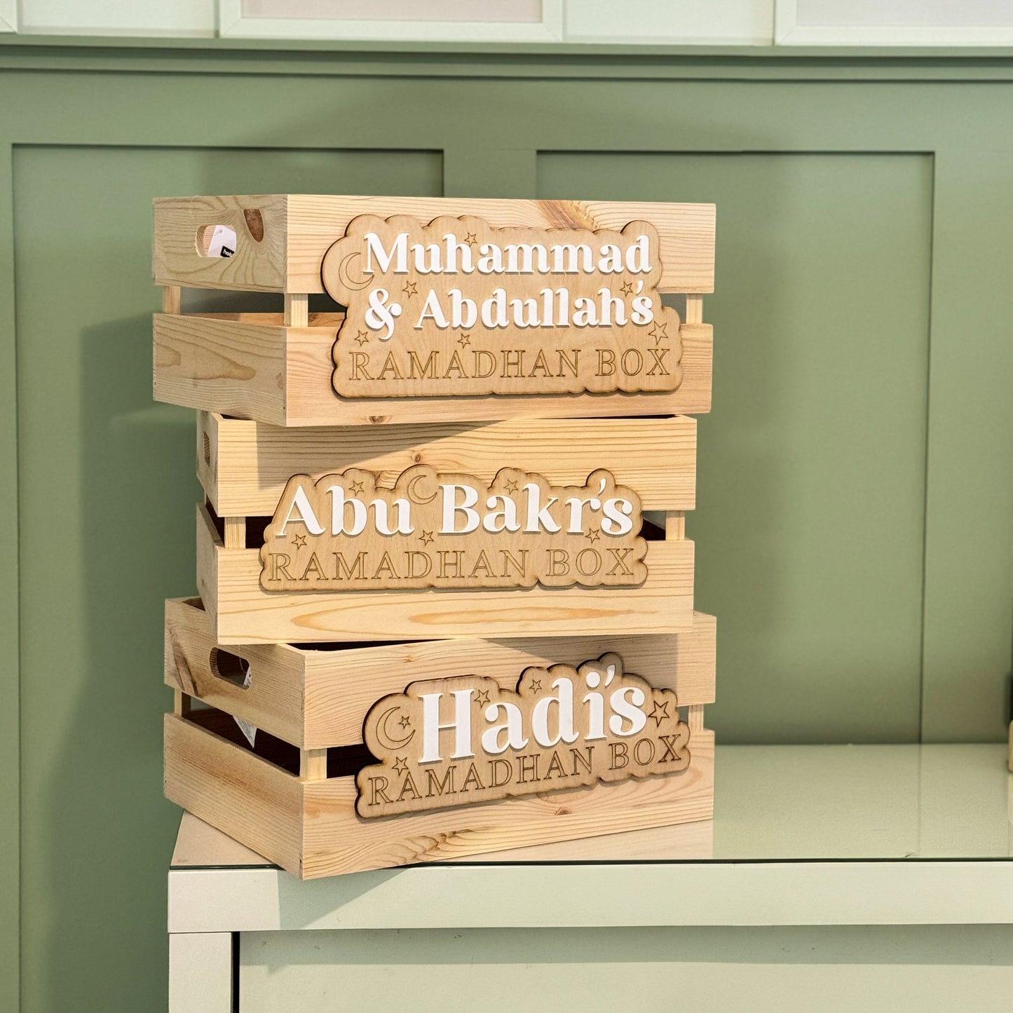 Ramadan & Eid Personalised Wooden Crate