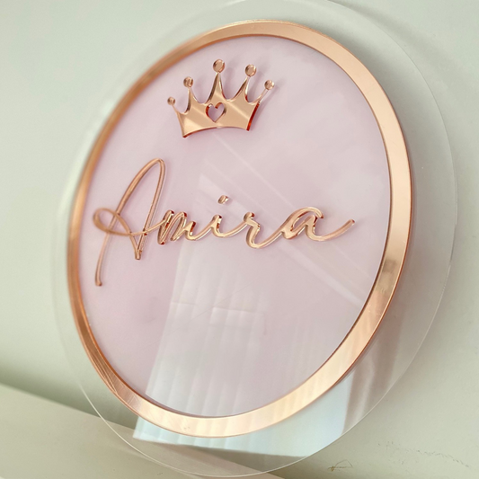 Round Acrylic Ring Name Sign