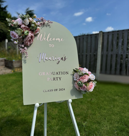 Sage Green Arch Acrylic Wedding Signage