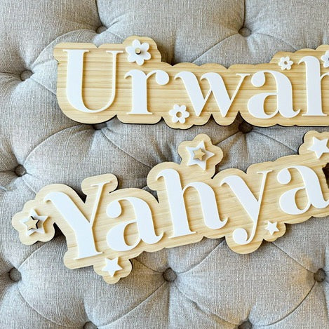 2 layer Wooden Name Sign